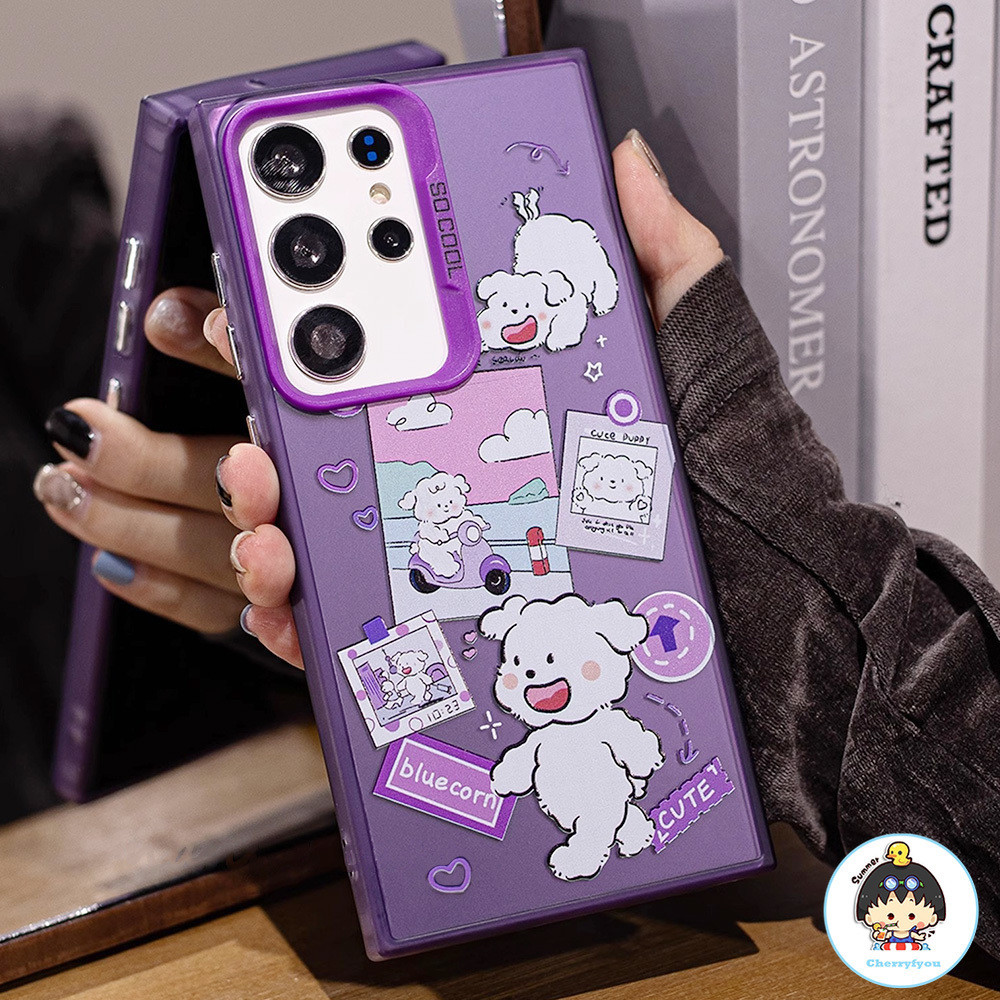 เคสโทรศัพท์มือถือ TPU นิ่ม กันฝุ่น กันตก ลายการ์ตูนลูกสุนัขน่ารัก สําหรับ SAMSUNG S24 Plus S24 S23 S22 Ultra S21 S23 FE