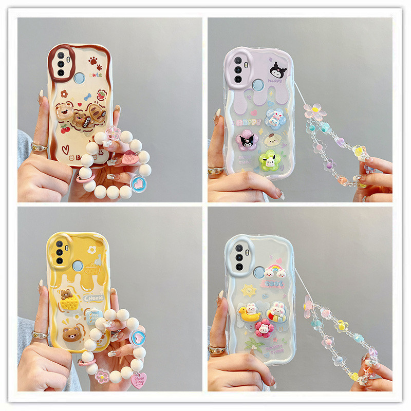 เคส oppo a53 เคสโทรศัพท์มือถือ ลายตุ๊กตา 3D สีครีม สําหรับ oppo a53 2020