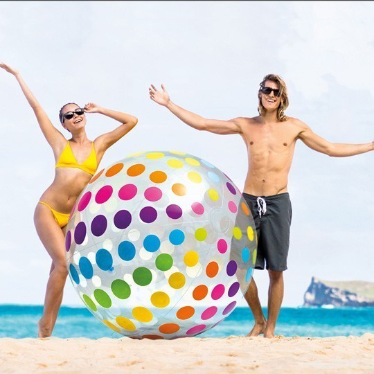 Ainakids Intex 58097 ลูกบอลเป่าลม บอลชายหาด ลายจุดสีสวย GIANT BEACH BALL