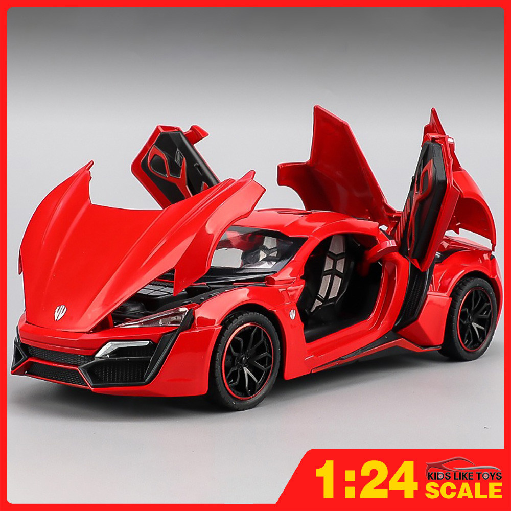 Klt โมเดลรถยนต์ 1:24 Lykan Hypersport โลหะผสม ของเล่นสําหรับเด็ก