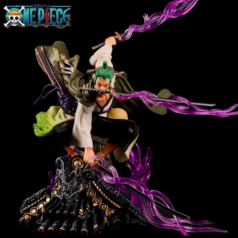 ຕຸກກະຕາ One Piece Zoro ກິໂມໂນ Wano Asura Roronoa Zoro ຂະໜາດ 18 ຊມ (ພ້ອມສົ່ງ)