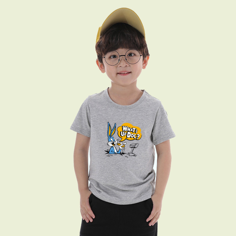 เสื้อผ้าเด็กแฟนชั่น เสื้อยืดแขนสั้นเด็กหญิงและเสื้อยืดแขนสั้นเด็กชาย Bugs Bunny ลายการ์ตูนน่ารัก ผ้านุ่มใส่สบายมี 8สีให้เลือก  NNEE006 ราคา ถูกที่สุด ดีลบีเคเค แกลเลอรีภาพที่ 4