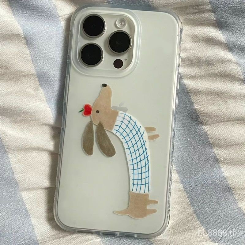 Wbnf เคสป้องกันโทรศัพท์มือถือ แบบนิ่ม ลายการ์ตูนดัชชุนด์ กันกระแทก สําหรับ iPhone xsmax xr 12 15promax 13 14pro 11 7 8plus
