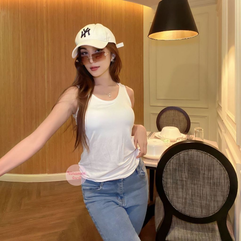 เสื้อหน้าร้อน 🍒Ninamee เสื้อกล้ามเสริมบรา S-XL ทรงสวยผ้านิ่มยืดใส่สบาย เสื้อกล้ามผู้หญิง เสื้อมีบราใ