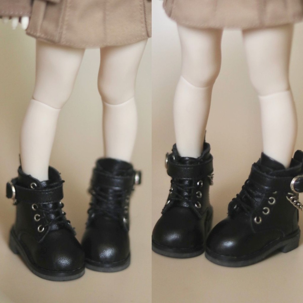 Bjd1/6 รองเท้าบูทมาร์ติน ข้อสั้น แต่งสายโซ่ สําหรับตุ๊กตา