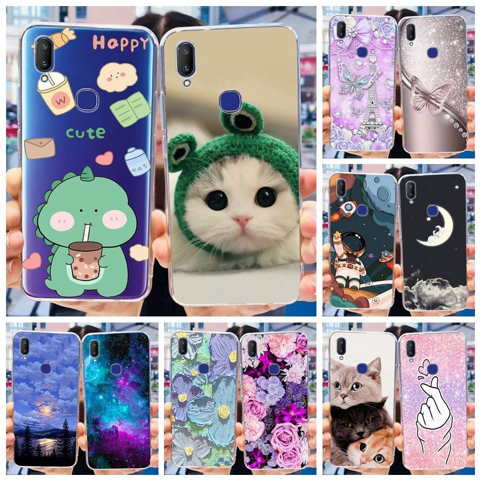 Vivo V11 V11i V11 Pro 1804 1806 1814 เคสโทรศัพท์ซิลิโคน TPU แบบนิ่ม ลายไดโนเสาร์ แมวน่ารัก