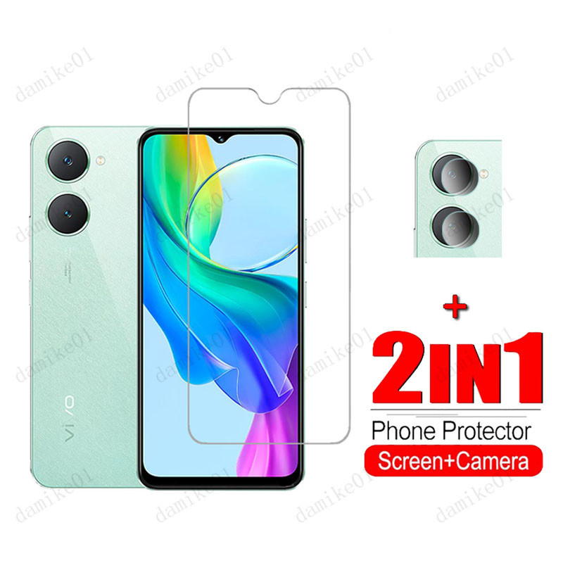 2 in 1 ฟิล์ม Vivo Y03 ฟิล์มกระจก HD ฟิมล์กระจก Vivo Y02 Y02s Y22s Y33s Y15a Y15s Y12a Y12s Y76 Y36 Y