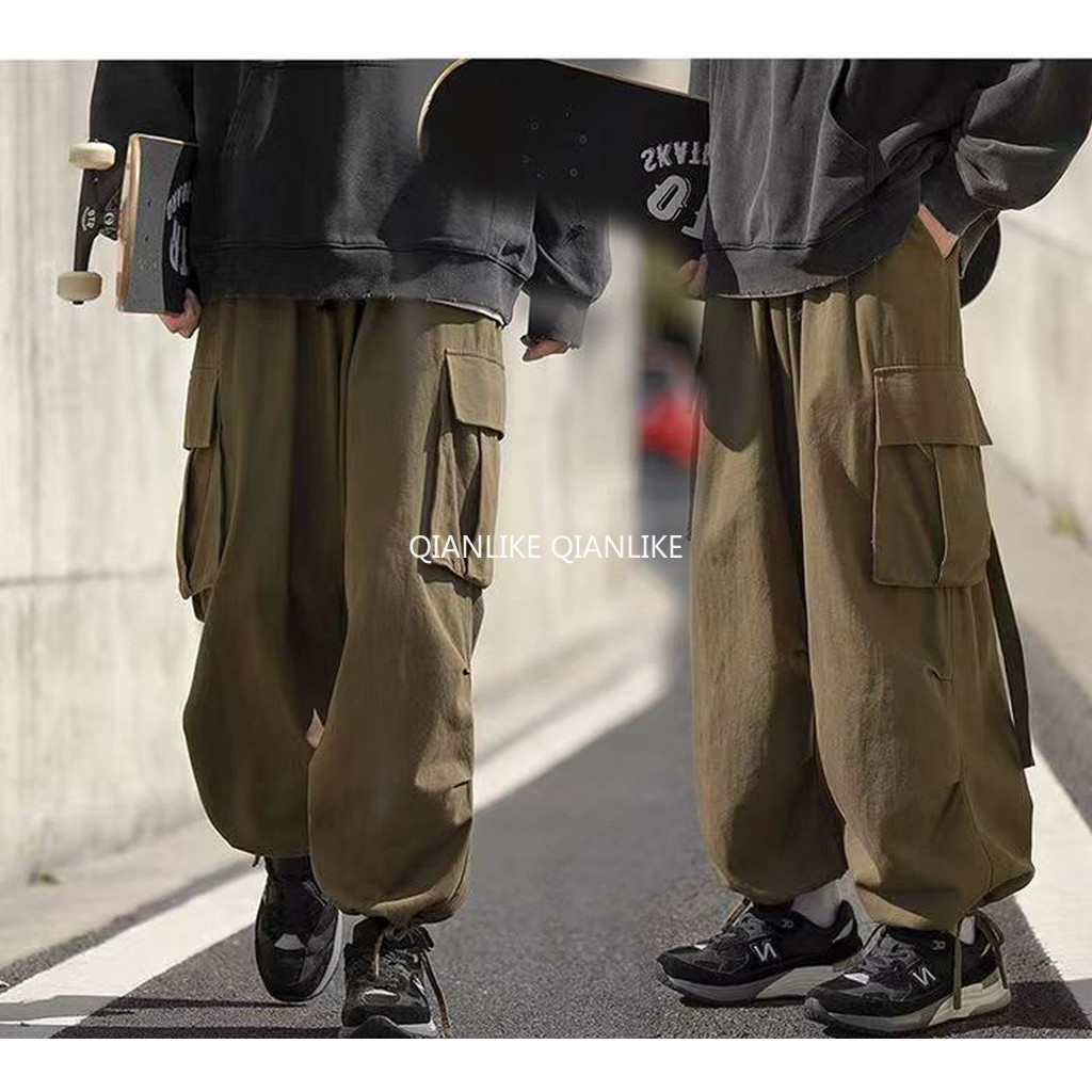 M-8XL  Man Plus Size Straight Leg Workwear Pants Multi Pockets Casual Cargo Pants