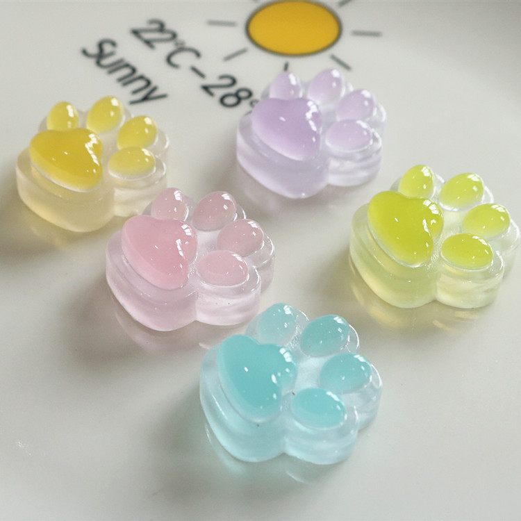 Glow in The Dark jigtas Dog Claw รองเท้า Charms Cat Paw Jibitz croc Luminous คริสตัล Jibits Charm Pin สําหรับเด็กรองเท้าอุปกรณ์ตกแต่ง