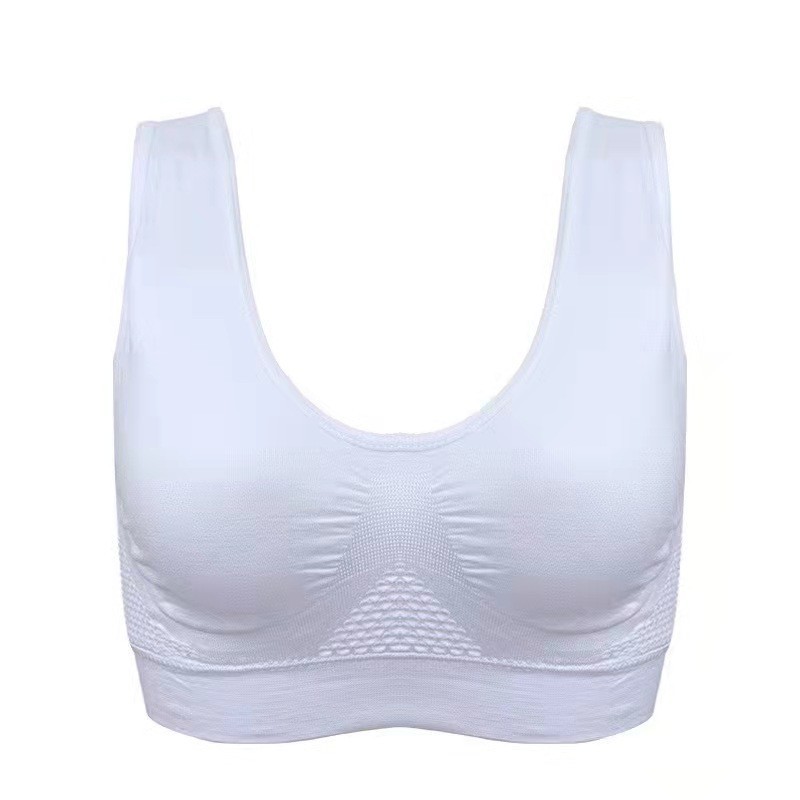 ชุดชั้นในสปอร์ตบรา ผ้าตาข่าย ระบายอากาศ ไม่มีโครงเหล็ก พลัสไซซ์ S-6XL สําหรับเล่นโยคะ กีฬา - รูปที่ 4