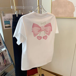 （จัดส่งตลอด 24 ชั่วโมง）Angle Official เสื้อยืดโอเวอร์ไซส์ผู้หญิงฤดูร้อน สไตล์หวานสดใส เข้ากับทุกลุคประจำวัน C36