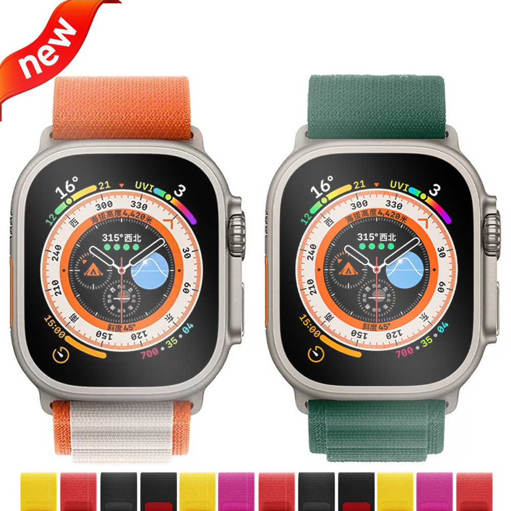 สายนาฬิกาข้อมือไนล่อนทอ สําหรับ apple watch 49 มม. 45 มม. 44 มม. 42 มม. 41 มม. 40 มม. 38 มม. iwatch 9 8 7 6 5 4 se 3 2 ultra