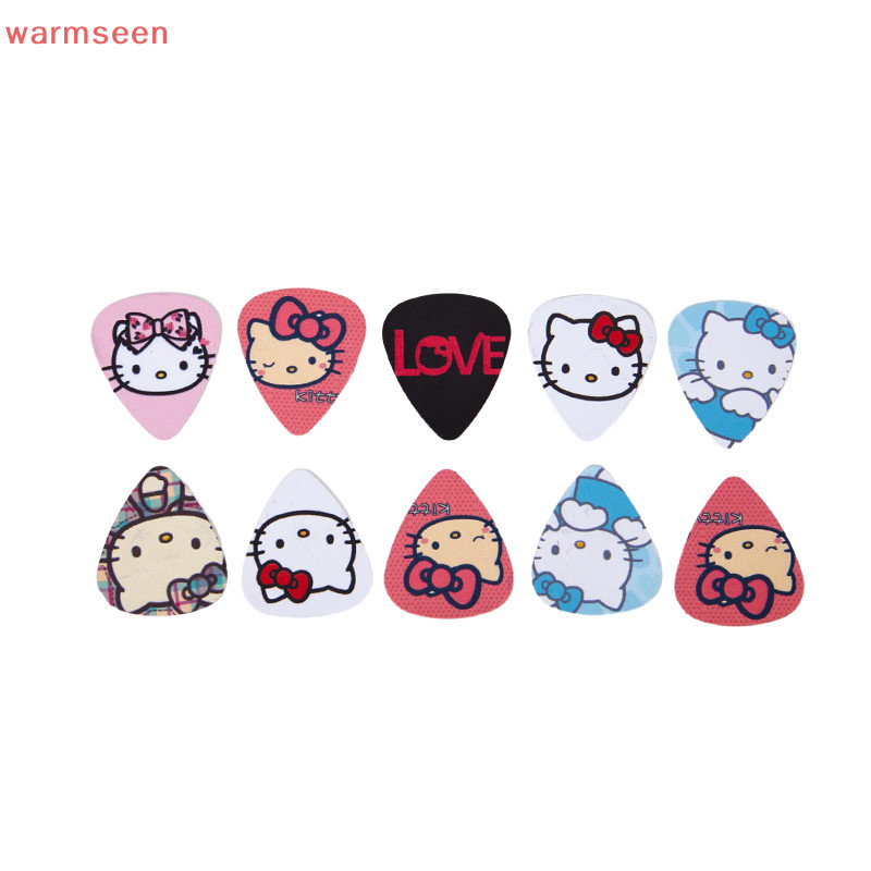 SANRIO (warmseen) ปิ๊กกีตาร์อะคูสติก ลายการ์ตูน Hello Kitty สําหรับกีตาร์ไฟฟ้า เบส 5 ชิ้น