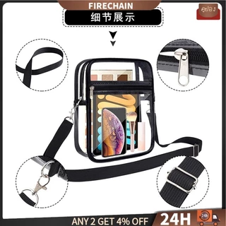 firechain Clear Purse Stadium Approved PVC กันน ้ ํากระเป ๋ าสะพายข ้ างแบบใสพร ้ อมสายสะพายปรับได ้