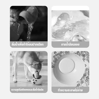 น้ําพุแมวระงับ น้ำแมวพุ ชามแมว 1.2L ป้องกันน้ำกระเซ็น ป้องปากเปียก แยกฝุ่น ทำความสะอาดสะดวก