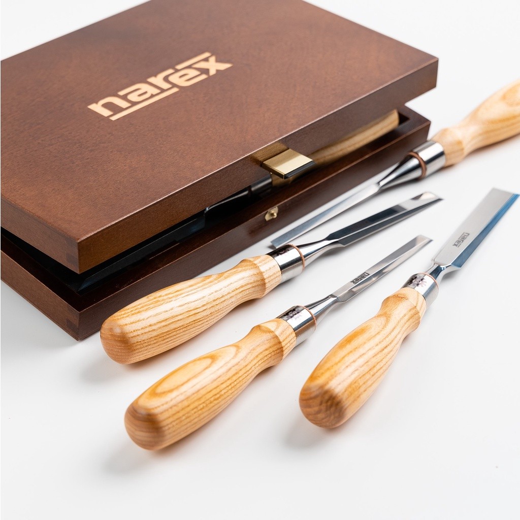 เครื่องมือกระเบื้องชุดสิ่วงานไม้ 5 ด้าม Narex Richter Bench Chisel Box Set ชุดสิ่วด้ามไม้ ชุดสิ่วแกะ