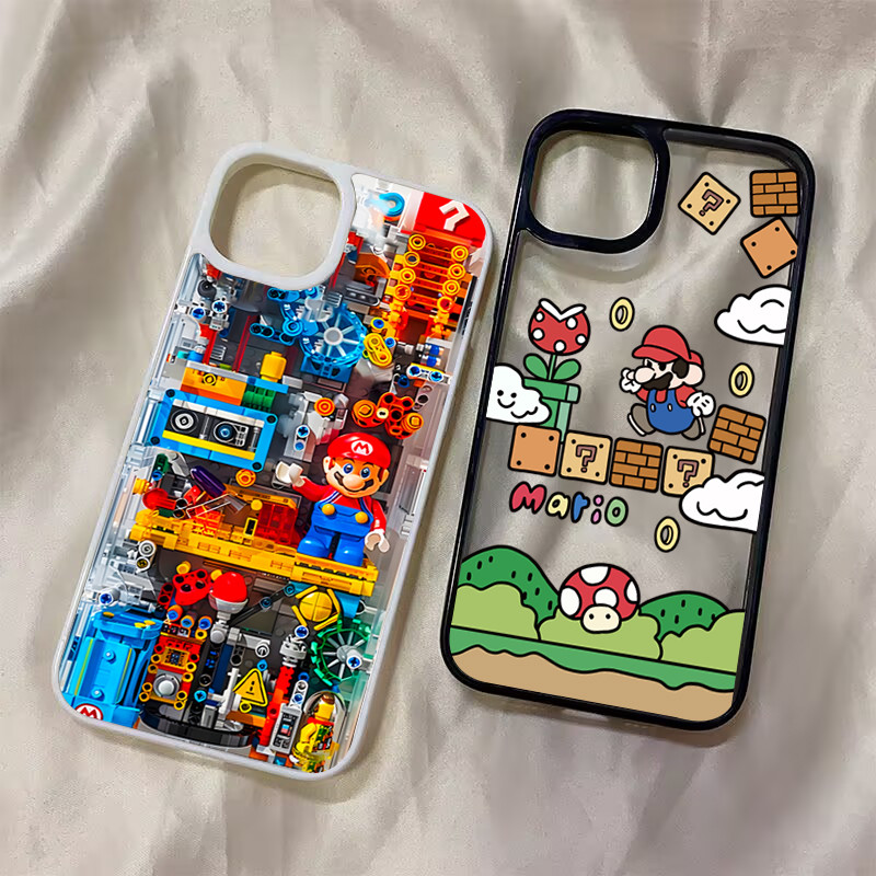 SAMSUNG ปลอกสําหรับsamsung S24 S23 FE S24 S25 Ultra S23 S22 S21 Plus S20 S21 FEเกมน่ารักM-MariosรูปแบบสวยClear Hardกันกระแทกซิลิโคน