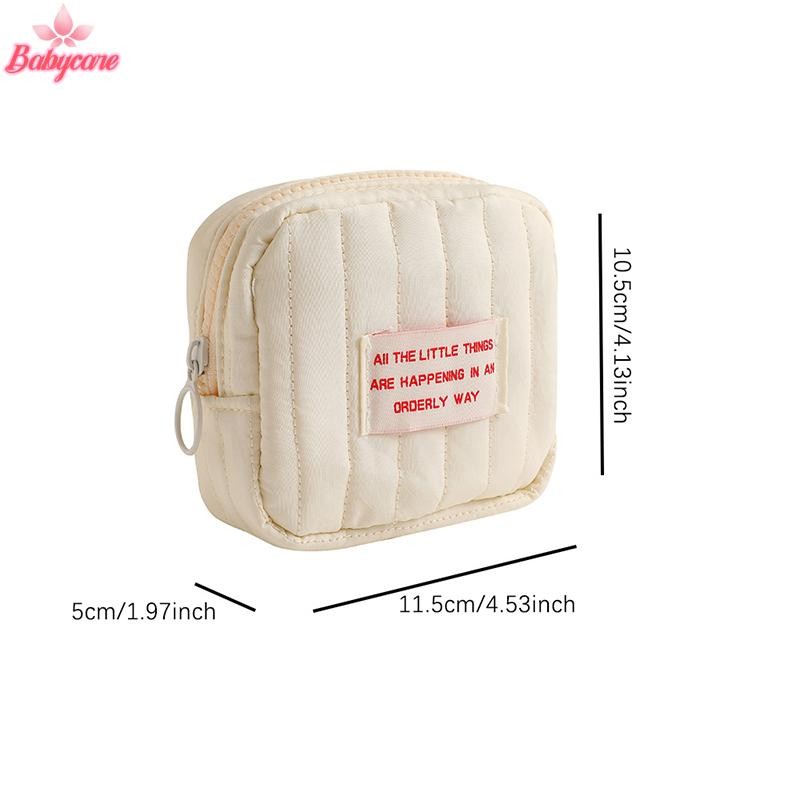 Byce> กระเป๋าเครื่องสําอางผู้หญิงขนาดเล็กสําหรับแต่งหน้าก้อนบรรจุ Travel Organizer Essentials สายชาร์จกระเป๋าเก็บกระเป๋าห้องน้ําสุภาพสตรีใหม่