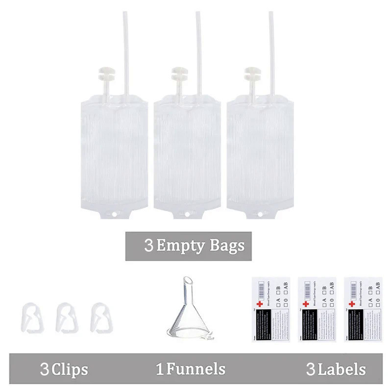 350ml Halloween Blood Bags for Drinks,Blood Bags of Vampire,Energy Drink Bags,Drinkable Blood Bags,H