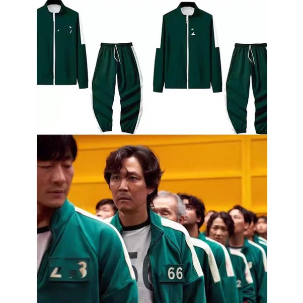 【พร้อมส่ง】หมากเก็บ squid game、squid game costume ชุดคอสเพลส์ สคิวสเกมส์ cross play squid game จากซีร