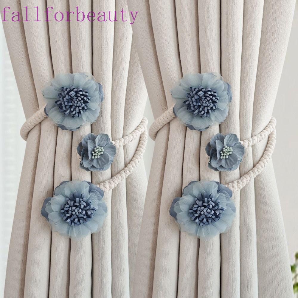 อุปกรณ์ ตกแต่งบ้าน Fallforbeauty ดอกไม้ผ้าม่าน Tie,ติดตั้งง่าย Punch-ฟรีผ้าม่าน Tieback,แสงหรูหราตกแต่งเฉพาะผ้าม่านสายรัดผ้าม่านอุปกรณ์เสริม ราคาถูก