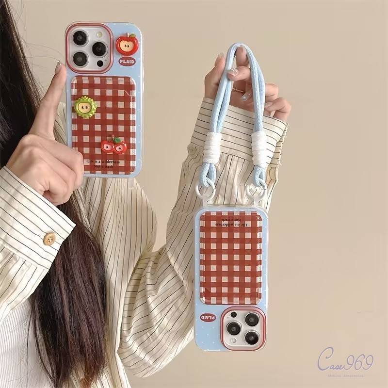 เคสไอโฟน11 สำหรับ IPhone 15 12 13 11 16 14 Pro Max 7Plus X XS Max 7 8 15 16 Plus SE กระเป๋าใส่นามบัตรแฟชั่นเชือกแขวน เคส