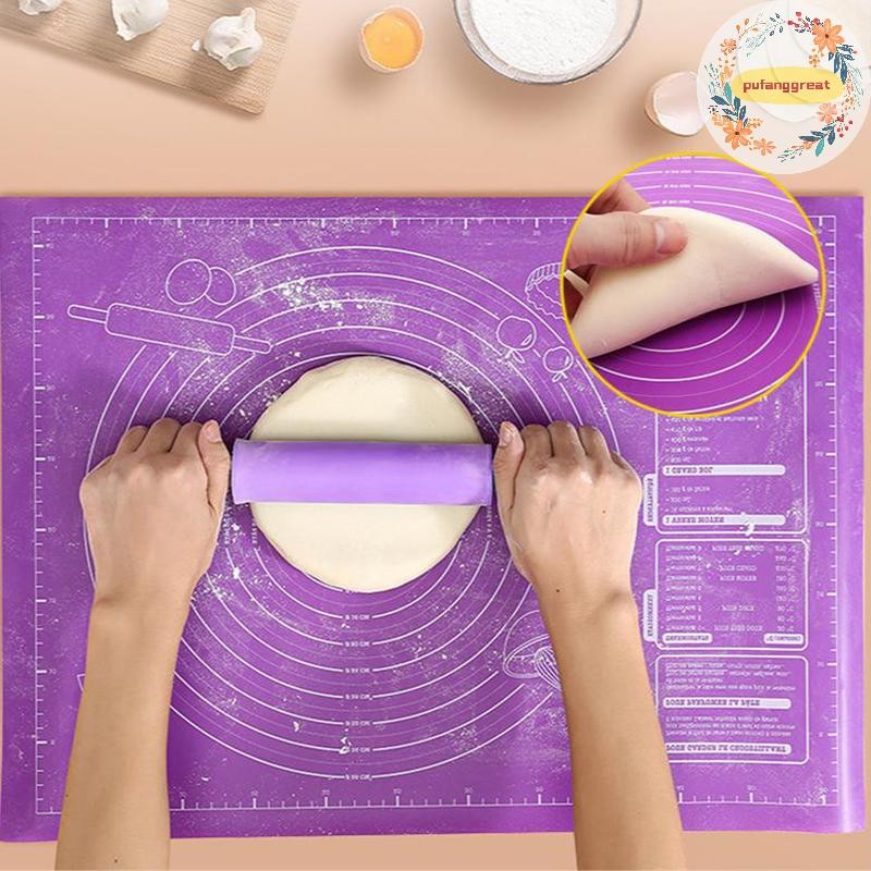 Pufanggreat ซิลิโคนเบเกอรี่ Mats แผ่นพิซซ่าแป้ง Non-Stick Maker ผู้ถือ Pastry อุปกรณ์ครัวเครื่องมือทําอาหารเครื่องครัว Bakeware Gadget TH