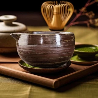 TABLEZO ชามมัทฉะเซรามิก, เครื่องมือพิธีชงชา ถ้วยชงมัทฉะความจุขนาดใหญ่, ที่วางแปรงชา ชา ศิลปะ อุปกรณ์ชงชามือ