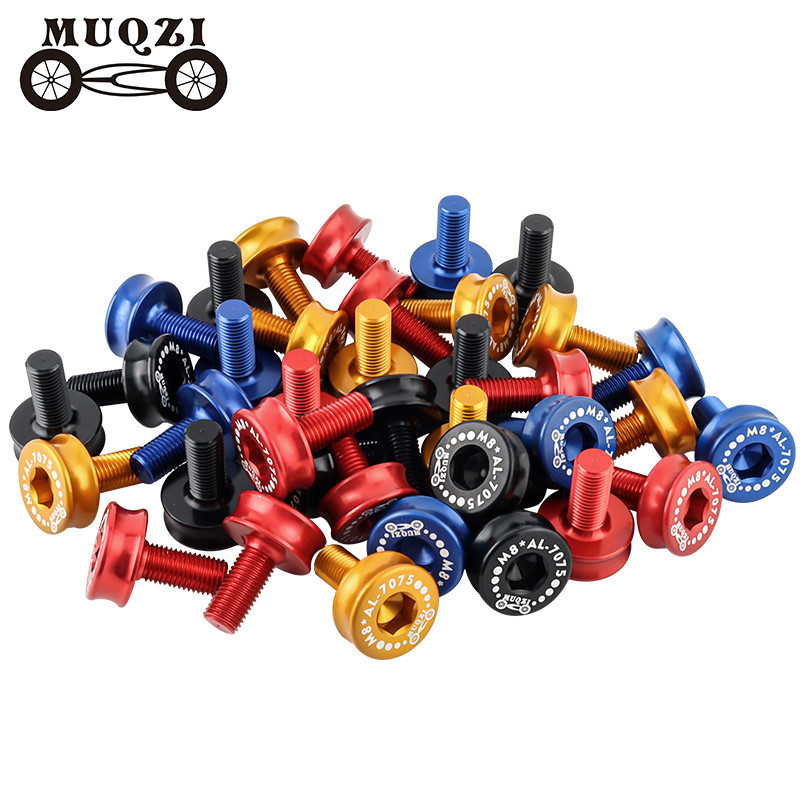 Muqzi 1 pair สกรูกะโหลกจักรยาน อะลูมิเนียมอัลลอย M8 ทรงสี่เหลี่ยม 7075 กันน้ํา