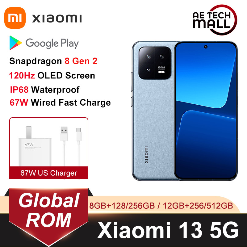 Global ROM Xiaomi 13 5G 256GB 512GB Snapdragon 8 Gen 2 120Hz OLED 54MP Leica 4500mAh 67W IP68-Global