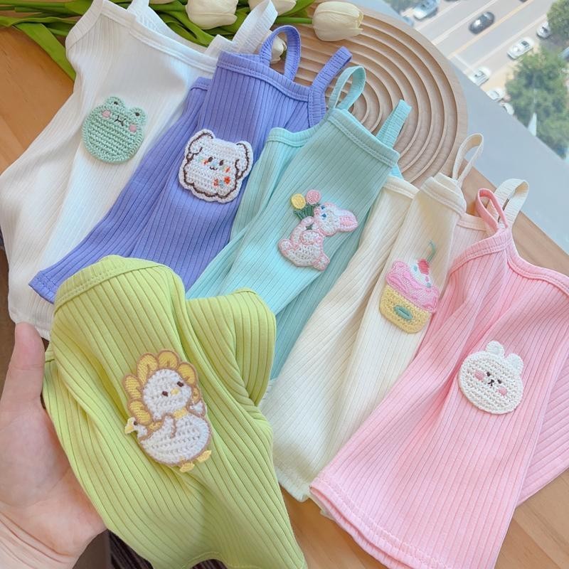 เสื้อสายเดี่ยว สีแคนดี้ แฟชั่นฤดูร้อน สไตล์เกาหลี สําหรับเด็กผู้หญิง