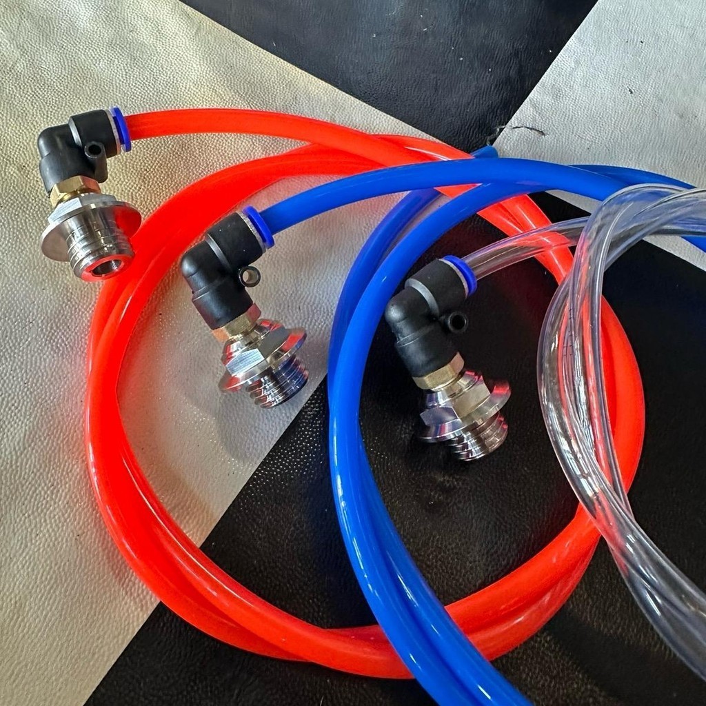 สายระบายน้ำมันเครื่อง+น็อตเลสปิดน้ำมัน+ฟิตติ้ง  HONDA / YAMAHA น็อตเลสกลึง สวยๆ (ระบายความร้อน)