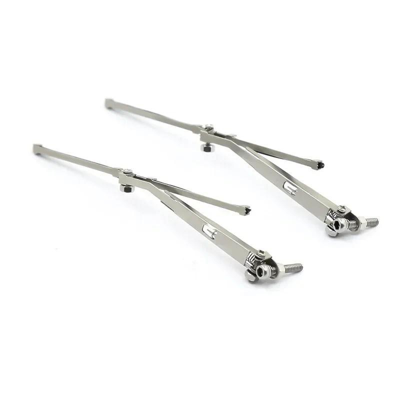 ที่ปัดน้ําฝนกระจกหน้า โลหะ อะไหล่อัพเกรด สําหรับรถไต่หินบังคับ 1/10 AXIAL SCX10 JEEP Cherokee TRAXXAS TRX4 Defender Bronco G500 2 ชิ้น