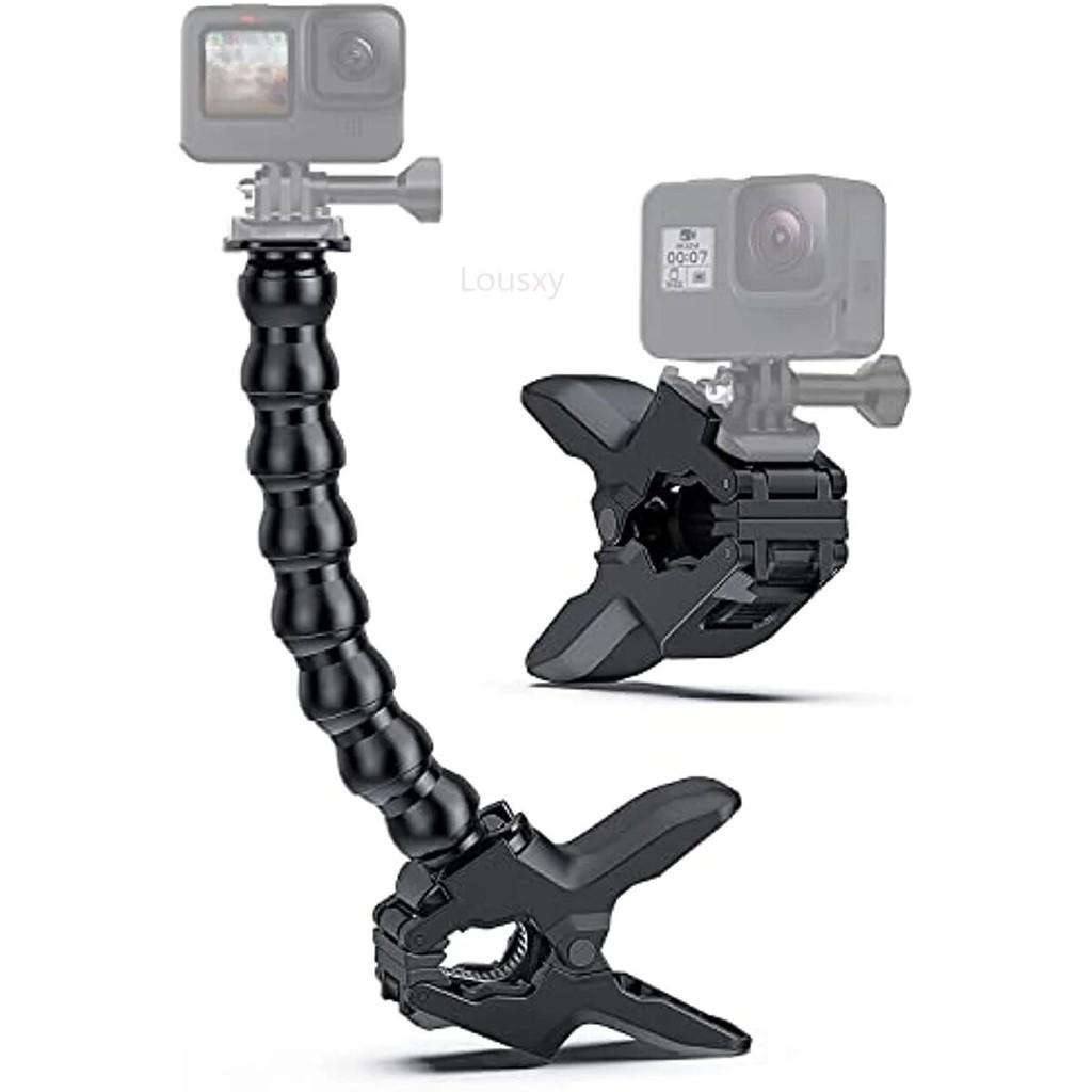 Jaws Flex Clamp Mount Adjustable Gooseneck for Gopro Hero 11 10 9 8 7 6 5 4 Session 3+ Fusion DJI Os