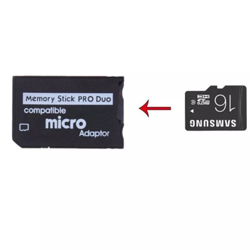 เกมส์ ตัวแปลงเมม PSP  จาก MicroSD เป็น Memory Stick Pro duo ใช้ได้กับเครื่อง PSP ทุกรุ่น (Slot Adapter PSP)