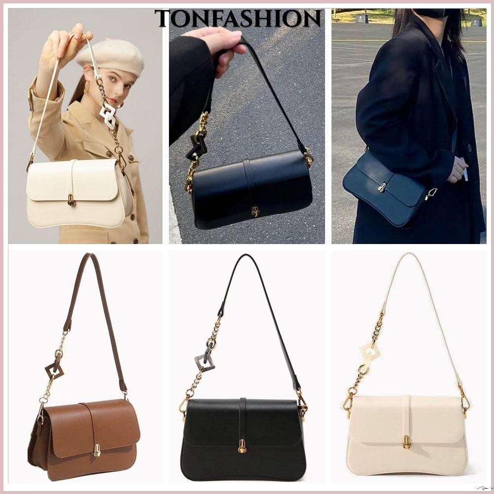 Tonfashion กระเป๋าสะพายไหล่ สะพายข้าง หนัง PU ปรับได้ คุณภาพสูง แฟชั่นสําหรับสตรี