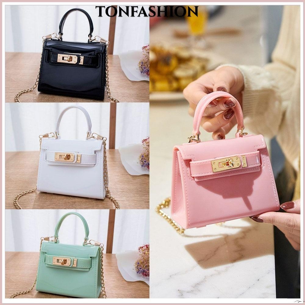 Tonfashion กระเป๋าสะพายไหล่ กระเป๋าถือแฟชั่น ขนาดมินิ สีพื้น สําหรับสตรี