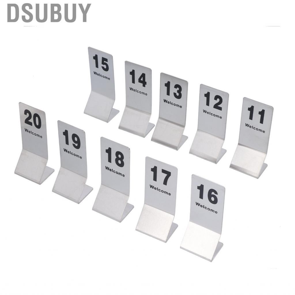 Dsubuy 10 ชิ้นบัตรหมายเลขตารางสแตนเลสป้ายดิจิตอลสองด้าน