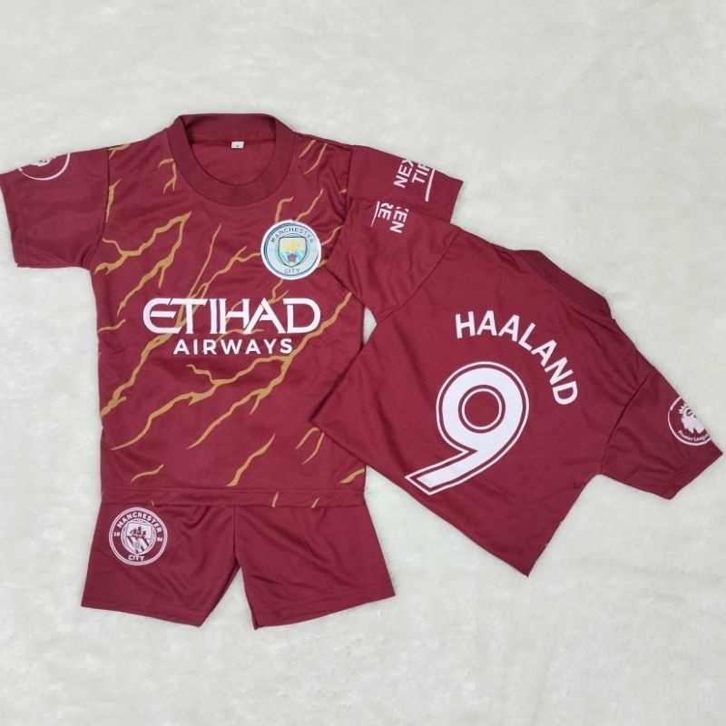 ใหม่ล่าสุด MAN CITY ชุดฟุตบอล 2024/HAALAND FUTSAL JERSEY สําหรับเด็กผู้ชาย