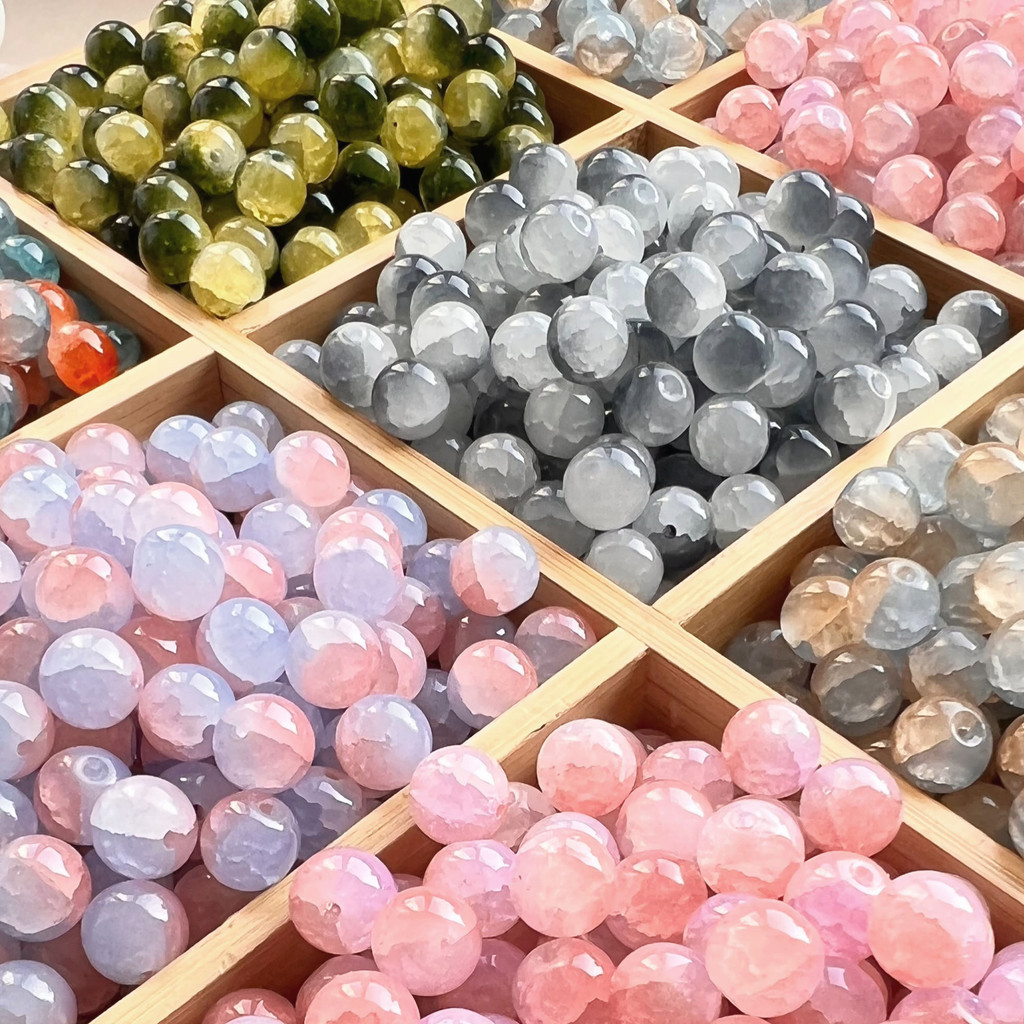 ลูกปัดหยก 10 มม. สไตล์โบราณ สําหรับทําเครื่องประดับ สร้อยคอ สร้อยข้อมือ DIY 1 ชิ้น