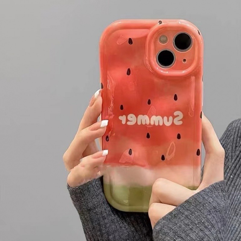 ใหม่ฤดูร้อนน่ารักสนุกแตงโมเคสมือถือ1เคสนิ่มสำหรับ phone14/13/12/11/7/8P เคสมือถือกันกระแทก
