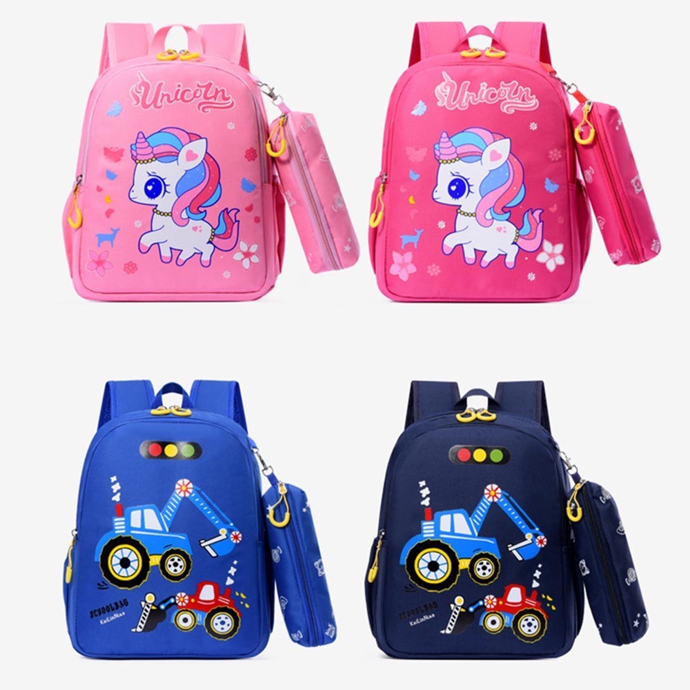 พร้อมส่ง กระเป๋าเรียนสีน่ารัก สดใส ลายการ์ตูน เหมาะกับเด็กๆ สินค้าพร้อม