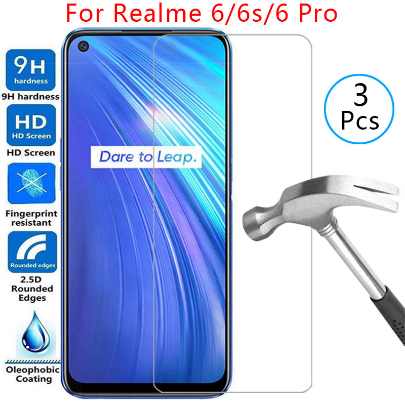 สําหรับ realme 6 pro 6s กระจกนิรภัยบน realme6 6pro s s6 ป้องกัน coque กระเป๋า realmi6 realmi reme ra