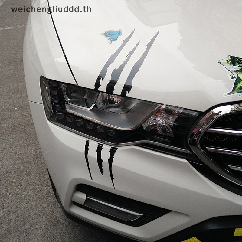 TH ไฟหน้ารถส่วนบุคคลสติกเกอร์รถ Monster Claw Stripe Marks ไฟหน้า Decal สติกเกอร์รถ Auto Accessorie B