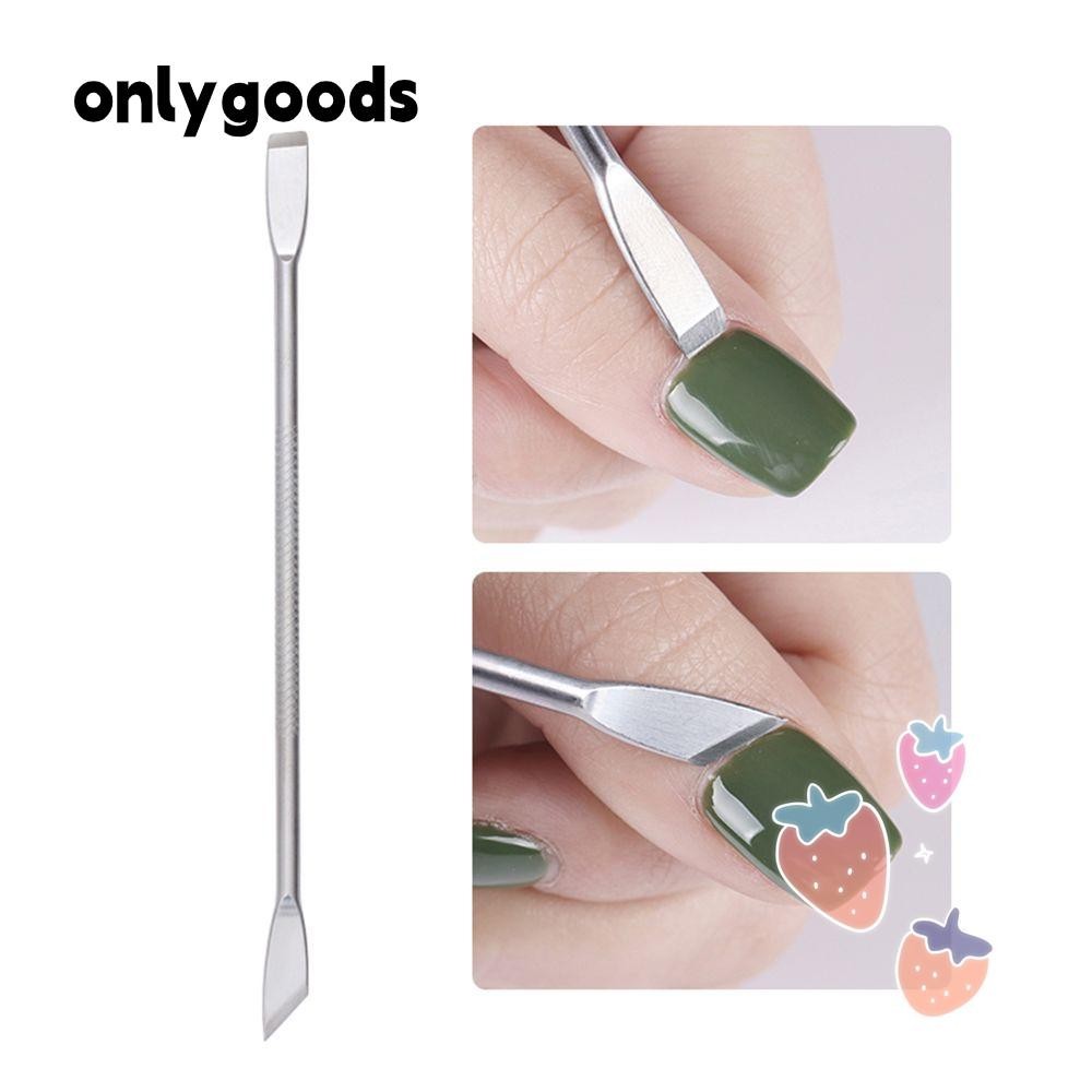 DIY Art Tips Manicure Tool Anti-slip Handle Stainless Steel Dual-ended Remover Pusher Nail Cuticle