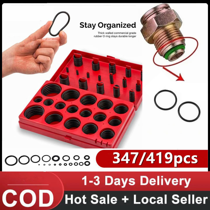 【ราคาถูก】โอริงแรงดันสูง ยางโอริงกลม ชุดโอริงกล่อง ยางโอริง 347pcs/419 pcs O-ring ชุดซีลปะเก็นยางพาราอเนกประสงค์