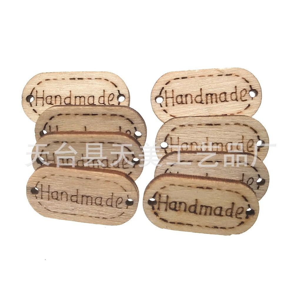 แผ่นไม้ธรรมชาติ ทรงวงรี ขนาด 24X12 มม. แฮนด์เมด 100 ชิ้น - รูปที่ 3