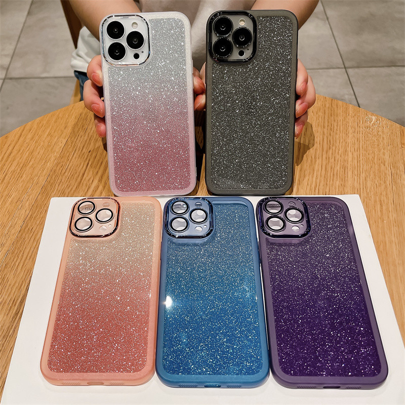 เคส VIVO Y100 5G 4G เคสแวววาวหรูหราไล่โทนสี Bling ฝาครอบซิลิโคนใสโปร่งใสพร้อมการป้องกันเลนส์