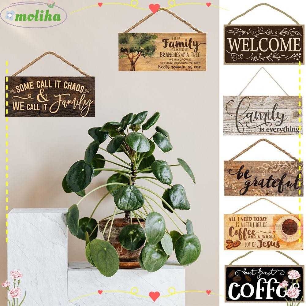 Moliha ป้ายต้อนรับ ลาย Welcome Plaques Sweet Home สําหรับแขวนตกแต่งผนังบ้าน ประตูครอบครัว