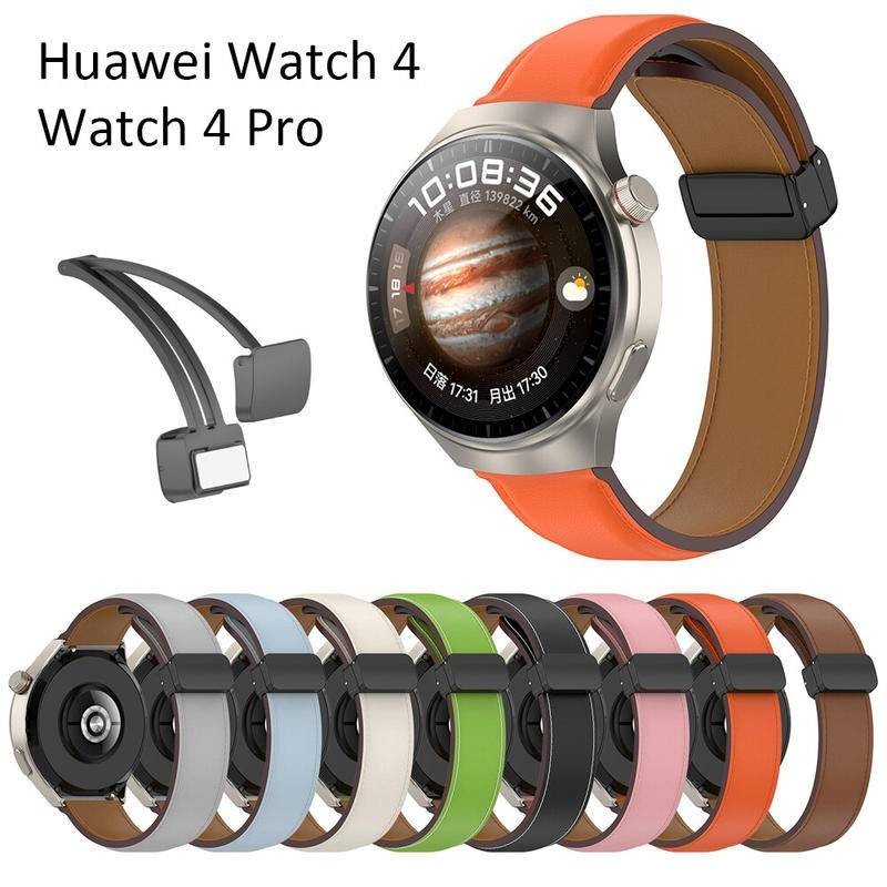 ใหม่ สายนาฬิกาข้อมือสมาร์ทวอทช์ แบบหนัง หัวเข็มขัดแม่เหล็ก แฟชั่น สําหรับ Huawei Honor watch 4 Pro deisgn 2023